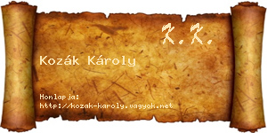 Kozák Károly névjegykártya