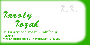 karoly kozak business card